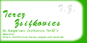 terez zsifkovics business card